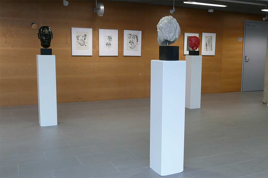 portrait sculpture and drawings
