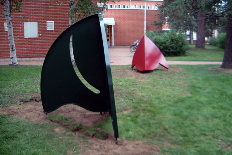 sculptures at Rovaniemi University in Finland - Kari Huhtamo Art Foundation